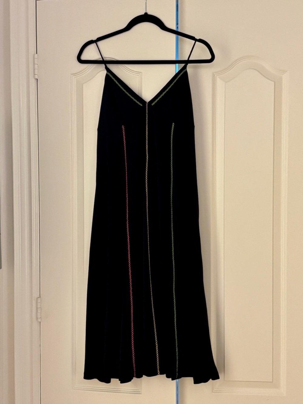 Black Slip Zara Dress with Contrast Stitching, size S